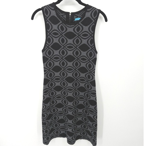 Alice + Olivia Dresses & Skirts - Alice + Olivia Merino‎ Wool Dress Women Small Black Gray Geometric Sleeveless